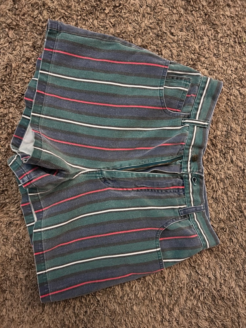 Copper Key Navy Teal Pink Striped Shorts